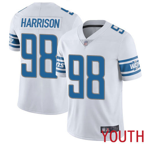 Detroit Lions Limited White Youth Damon Harrison Road Jersey NFL Football #98 Vapor Untouchable->youth nfl jersey->Youth Jersey